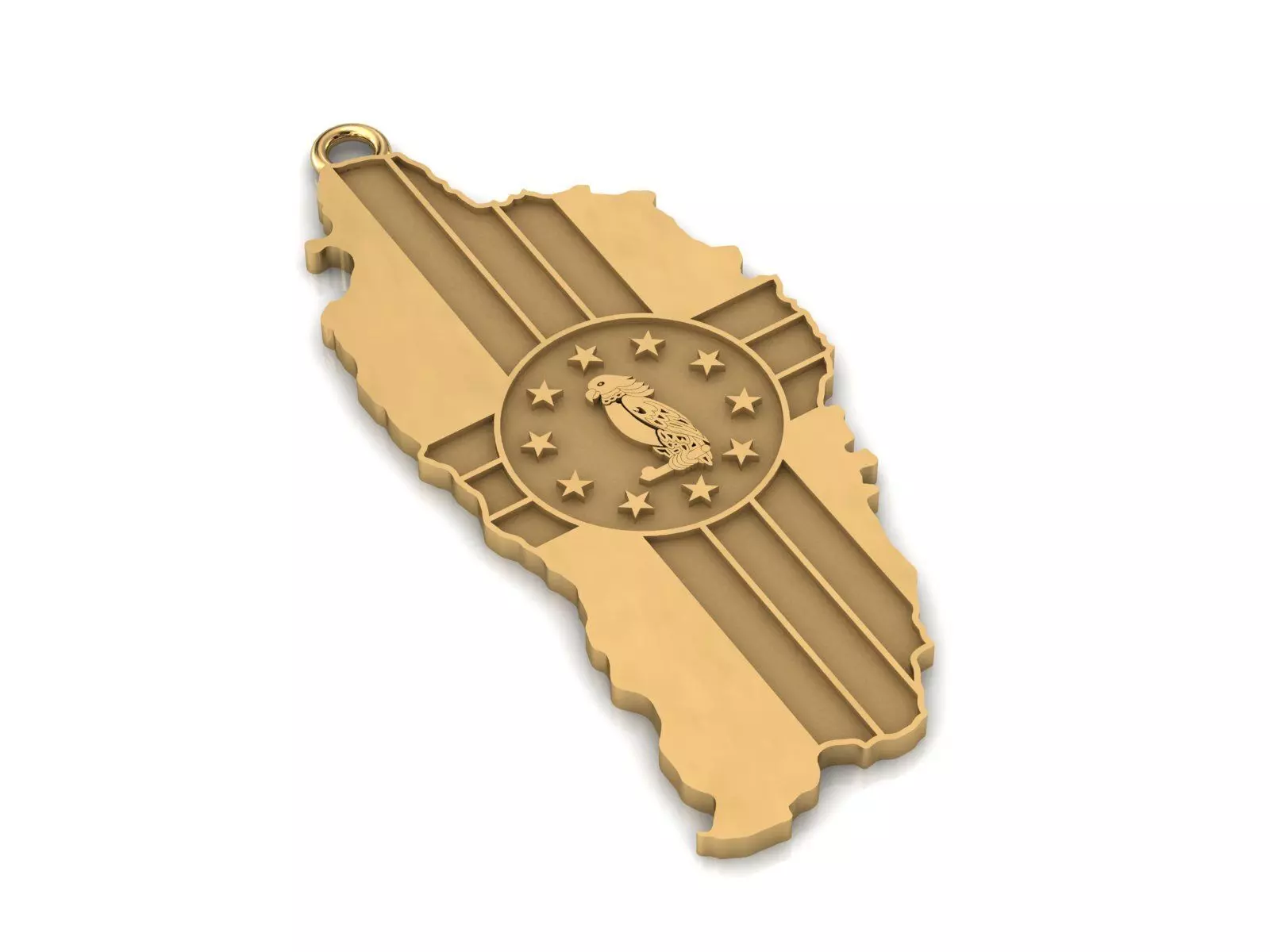 Dominica Map Charm Pendant 3D print model
