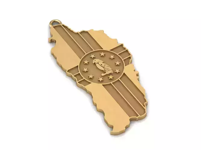 Dominica Map Charm Pendant