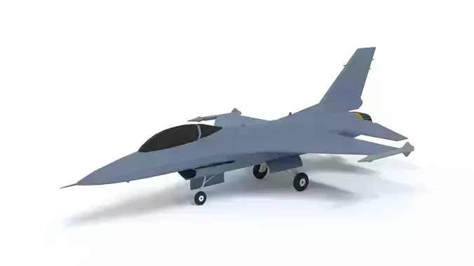 Low Poly Cartoon F-16c Fighting Falcon Low-poly 3D model