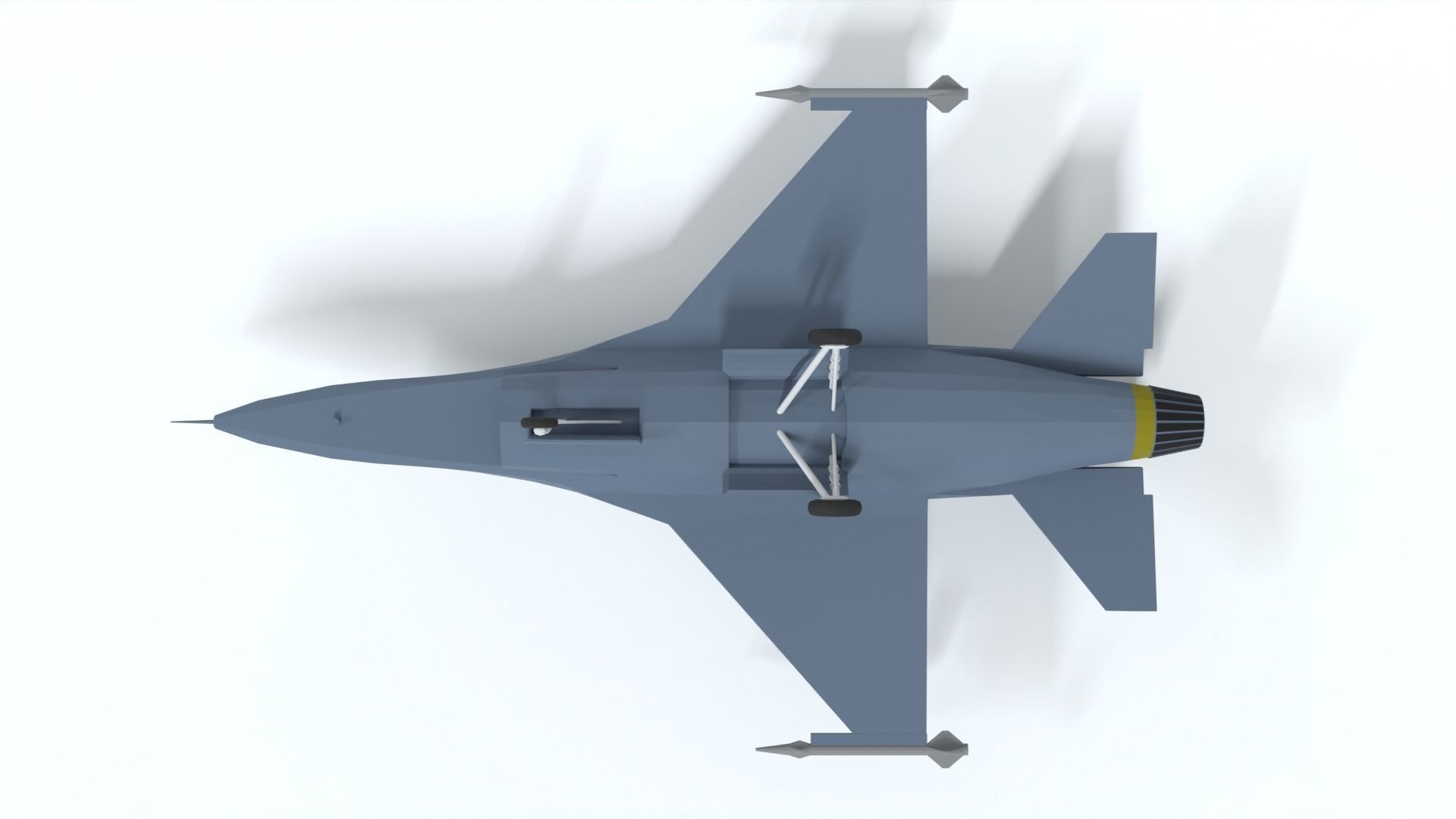 Low Poly Cartoon F-16c Fighting Falcon Low-poly 3D model_9