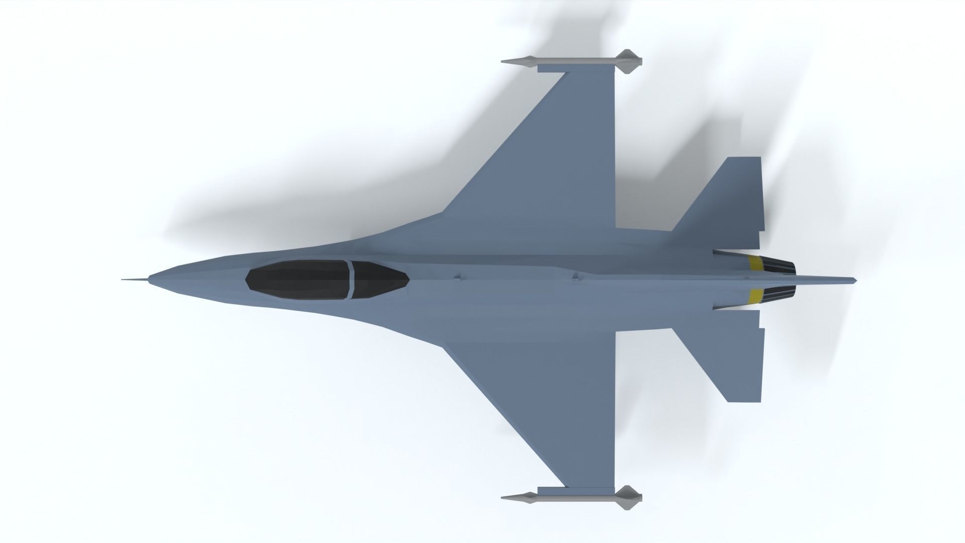 Low Poly Cartoon F-16c Fighting Falcon Low-poly 3D model_8