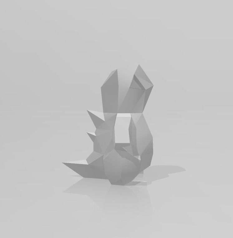 Cubone Low Poly Pokemon 3D print model_1