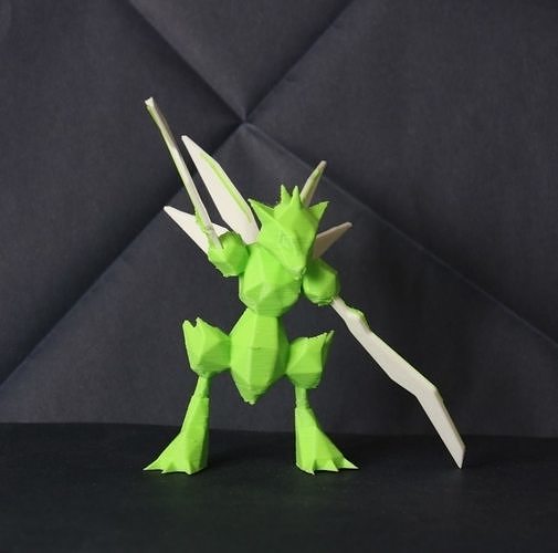 Scyther Low Poly Pokemon 3D print model