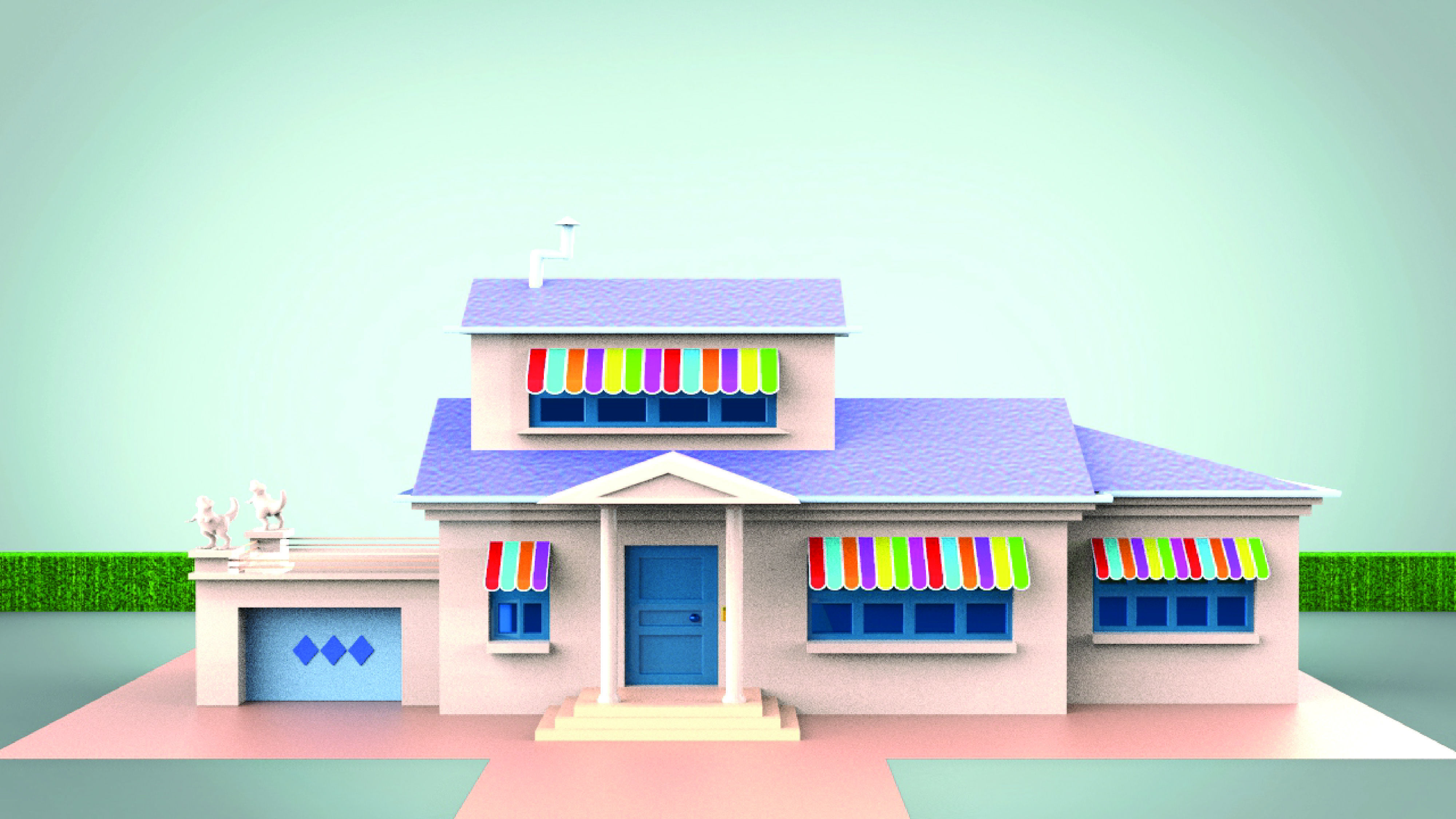 OGGY HOUSE Low-poly 3D model_8