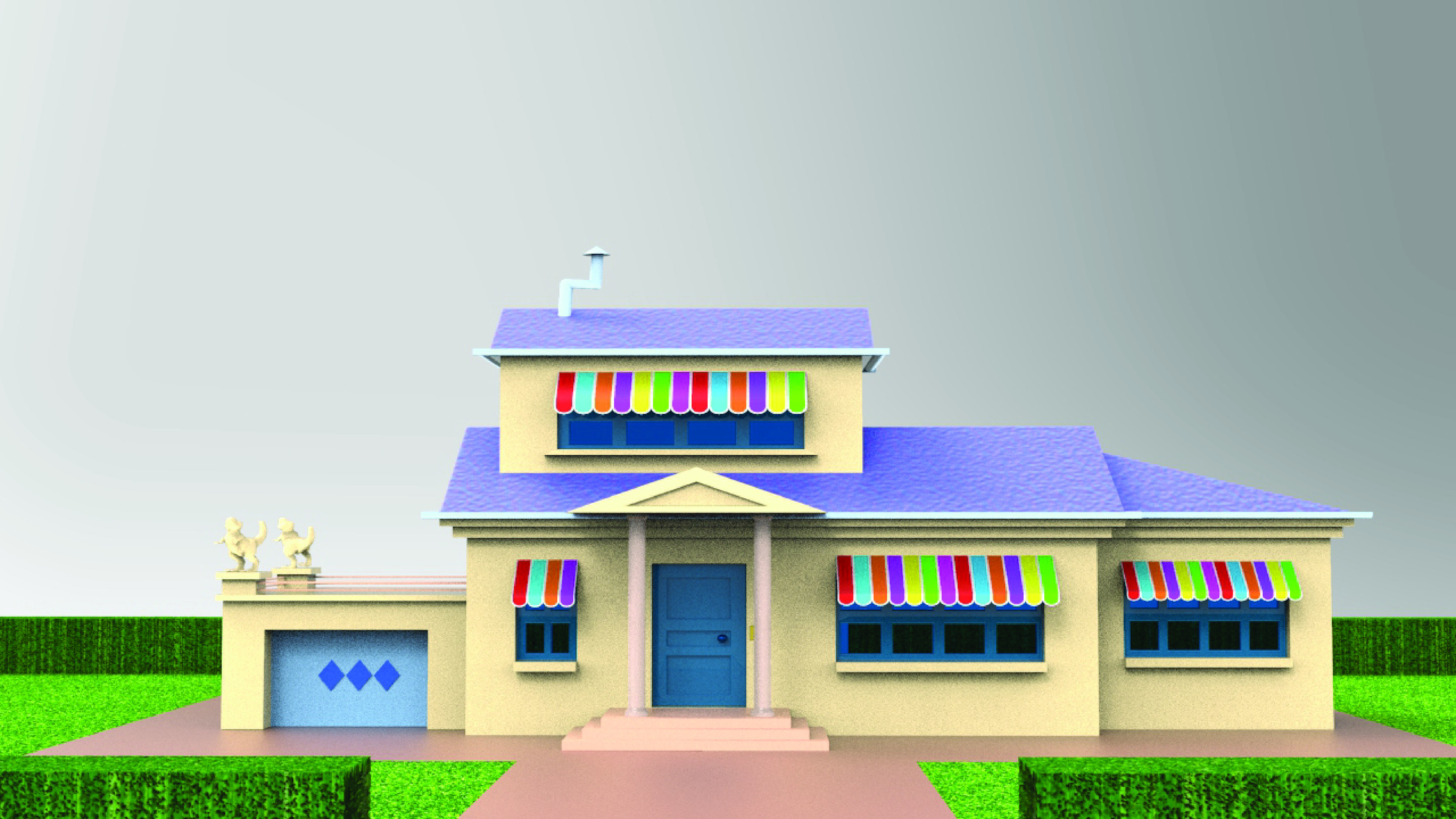 OGGY HOUSE Low-poly 3D model_2