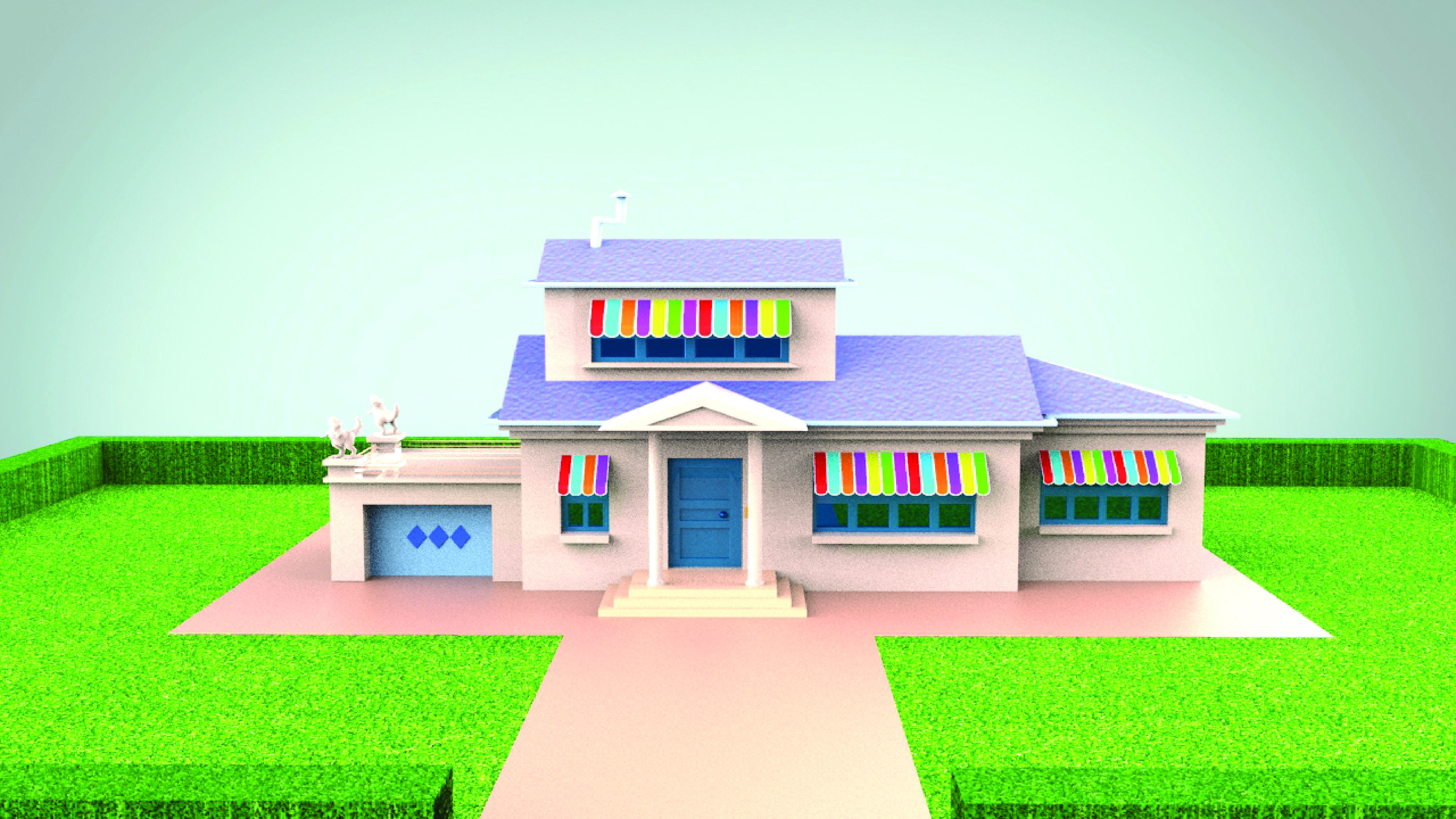OGGY HOUSE Low-poly 3D model_11