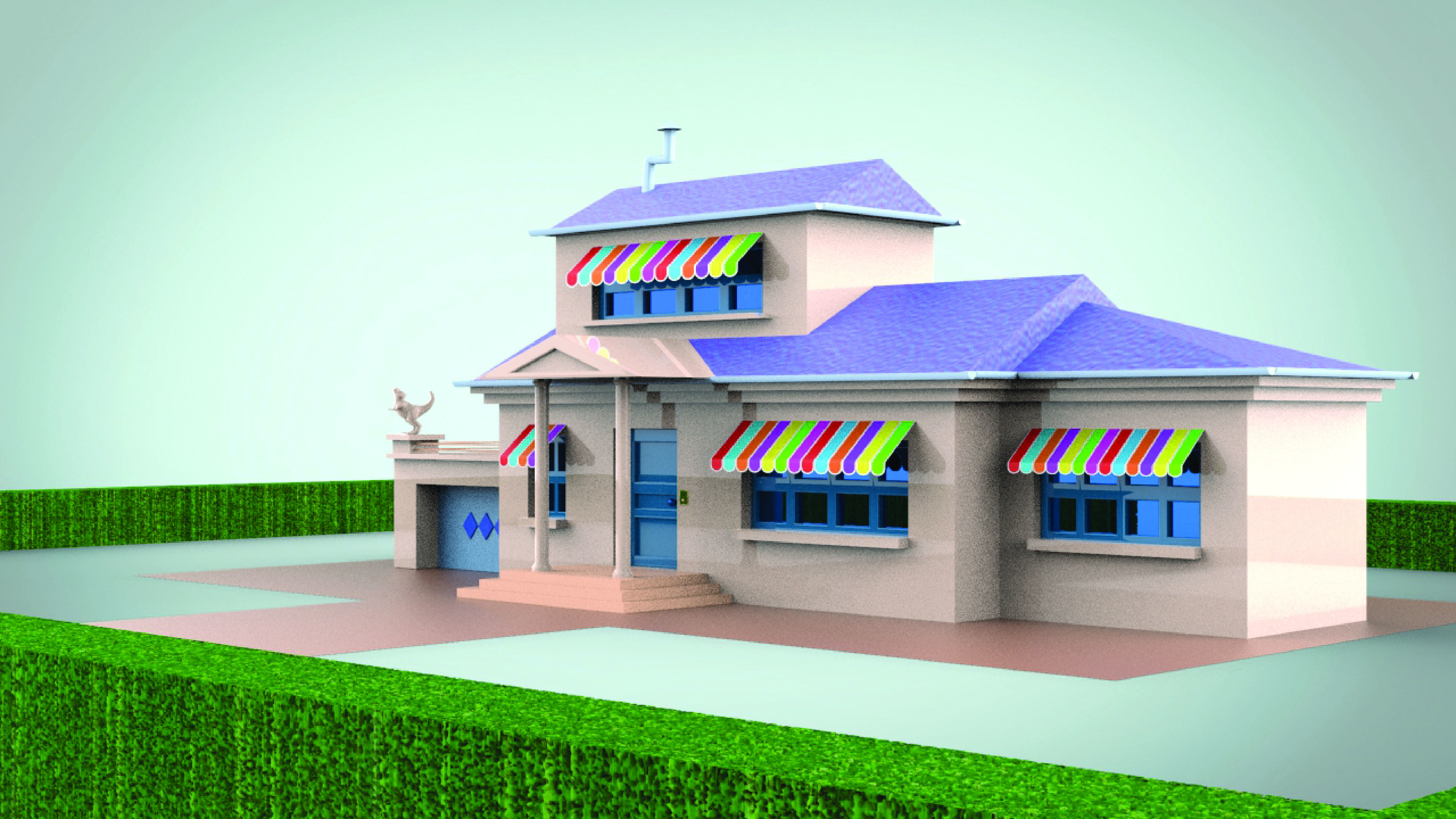 OGGY HOUSE Low-poly 3D model_7