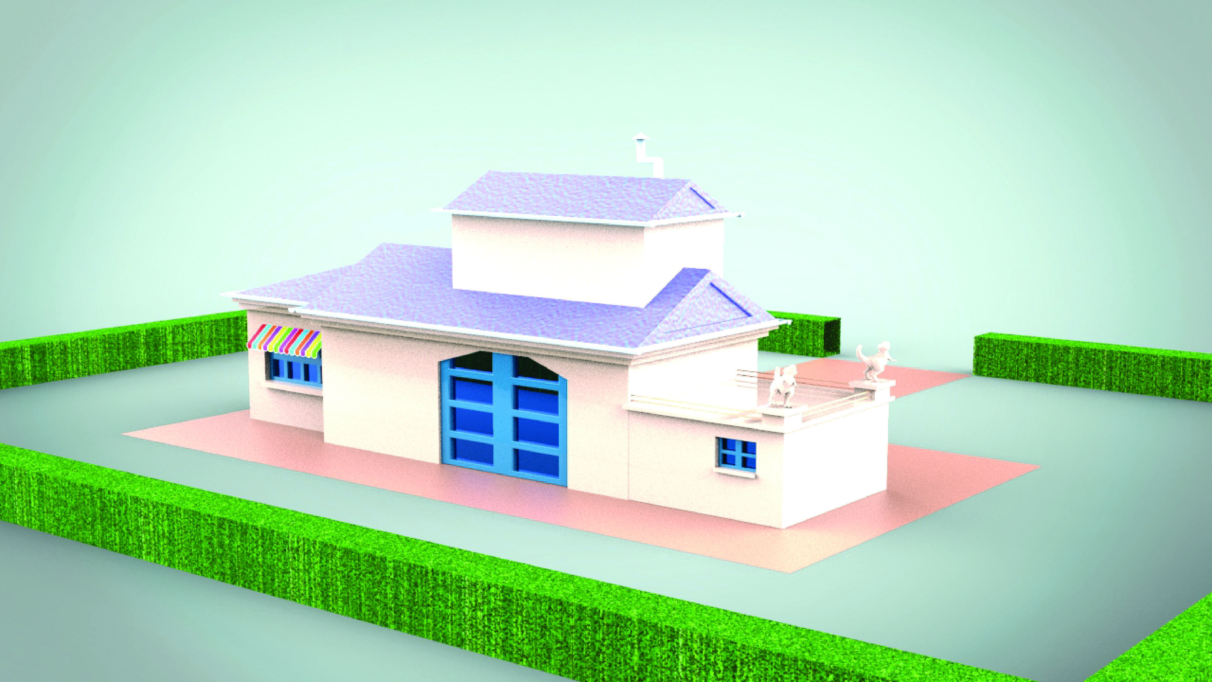 OGGY HOUSE Low-poly 3D model_9