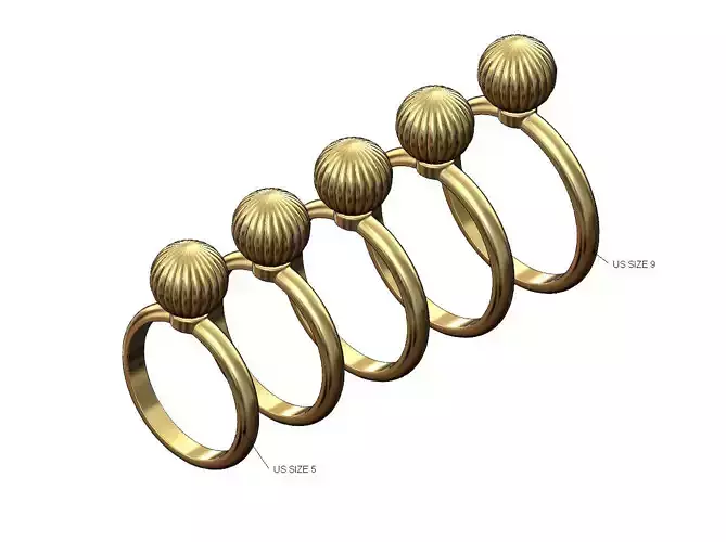 Corrugated gold ball band US size 5to9 