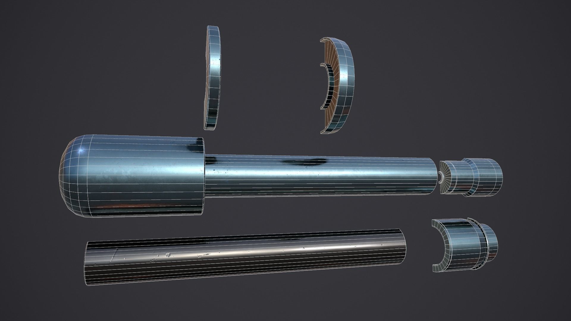 Little Boy Atomic bomb Cross Section Low-poly 3D model_12