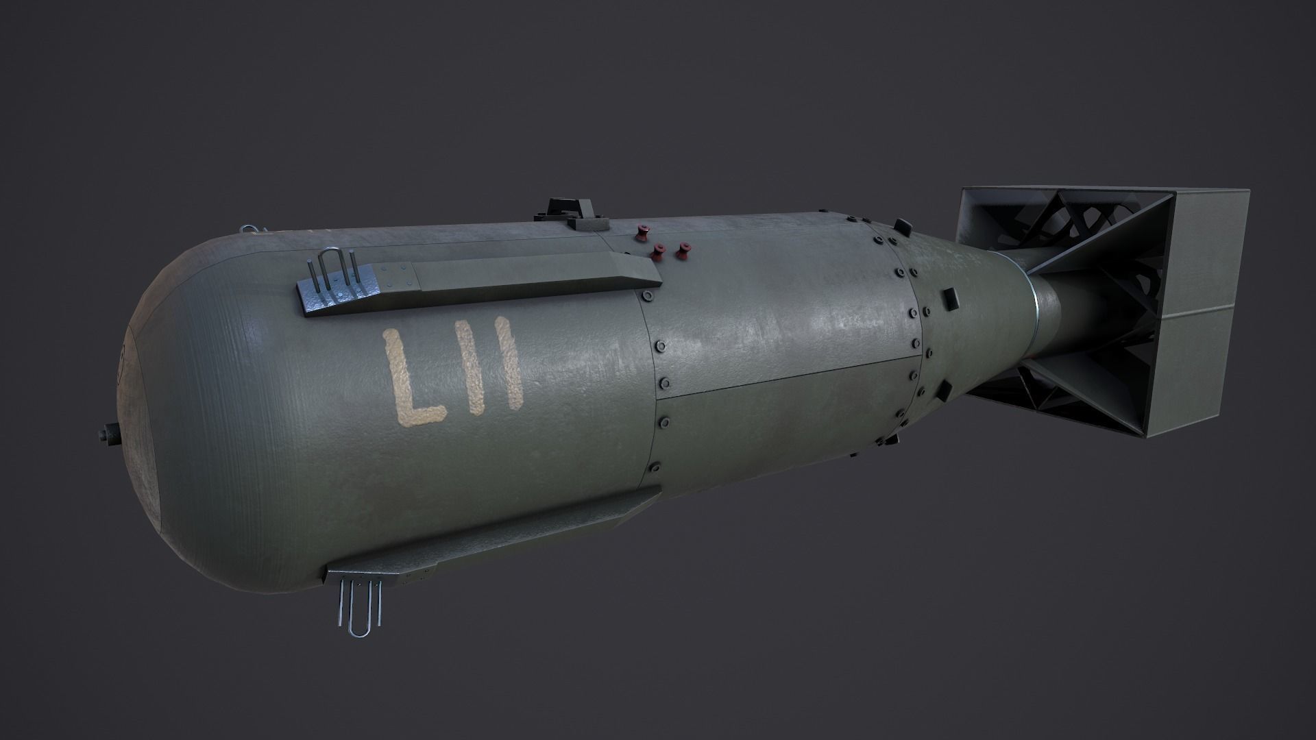 Little Boy Atomic bomb Cross Section Low-poly 3D model_1