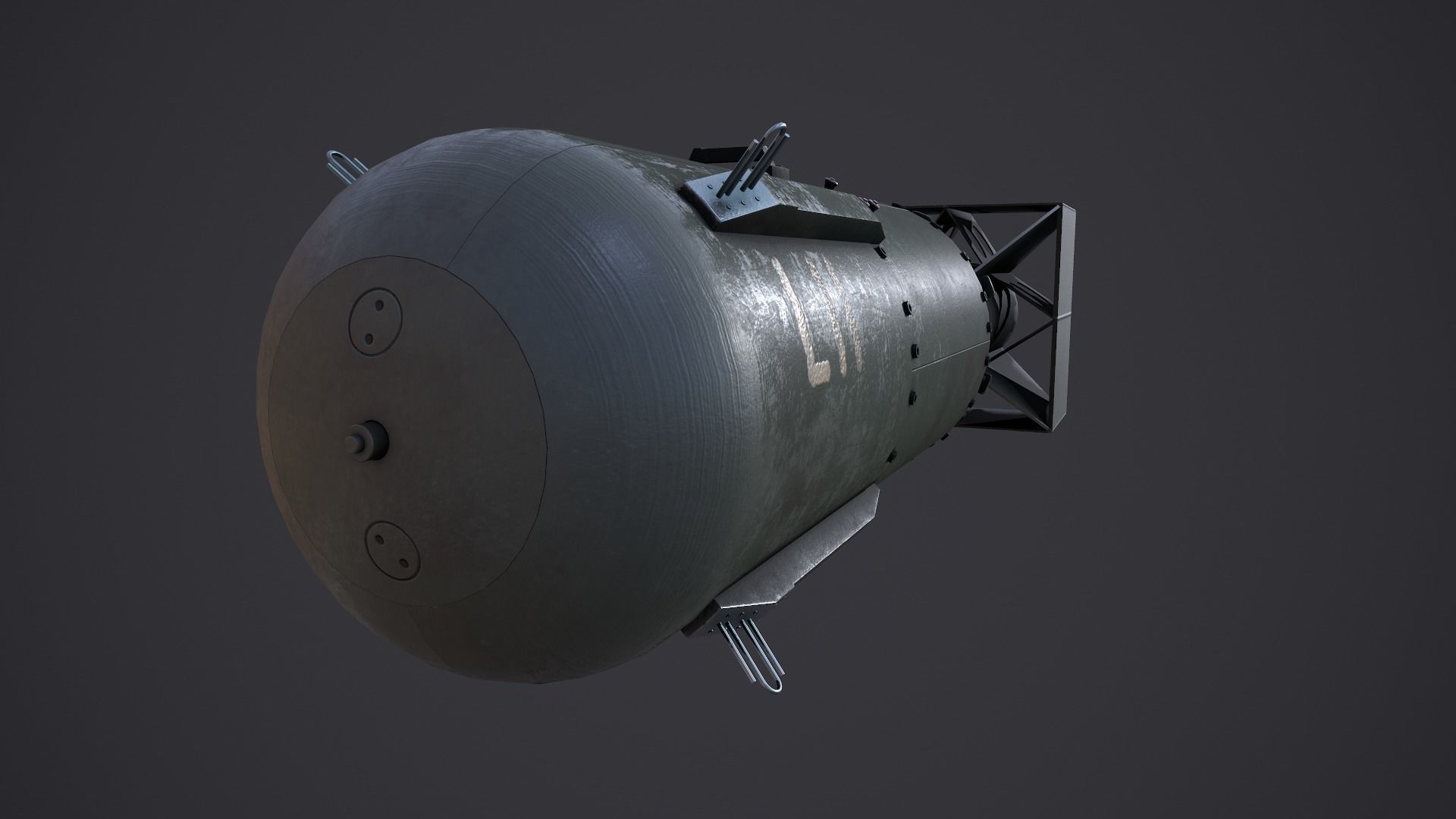 Little Boy Atomic bomb Cross Section Low-poly 3D model_2