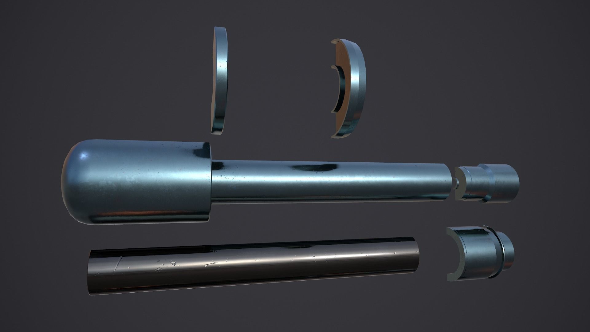 Little Boy Atomic bomb Cross Section Low-poly 3D model_6