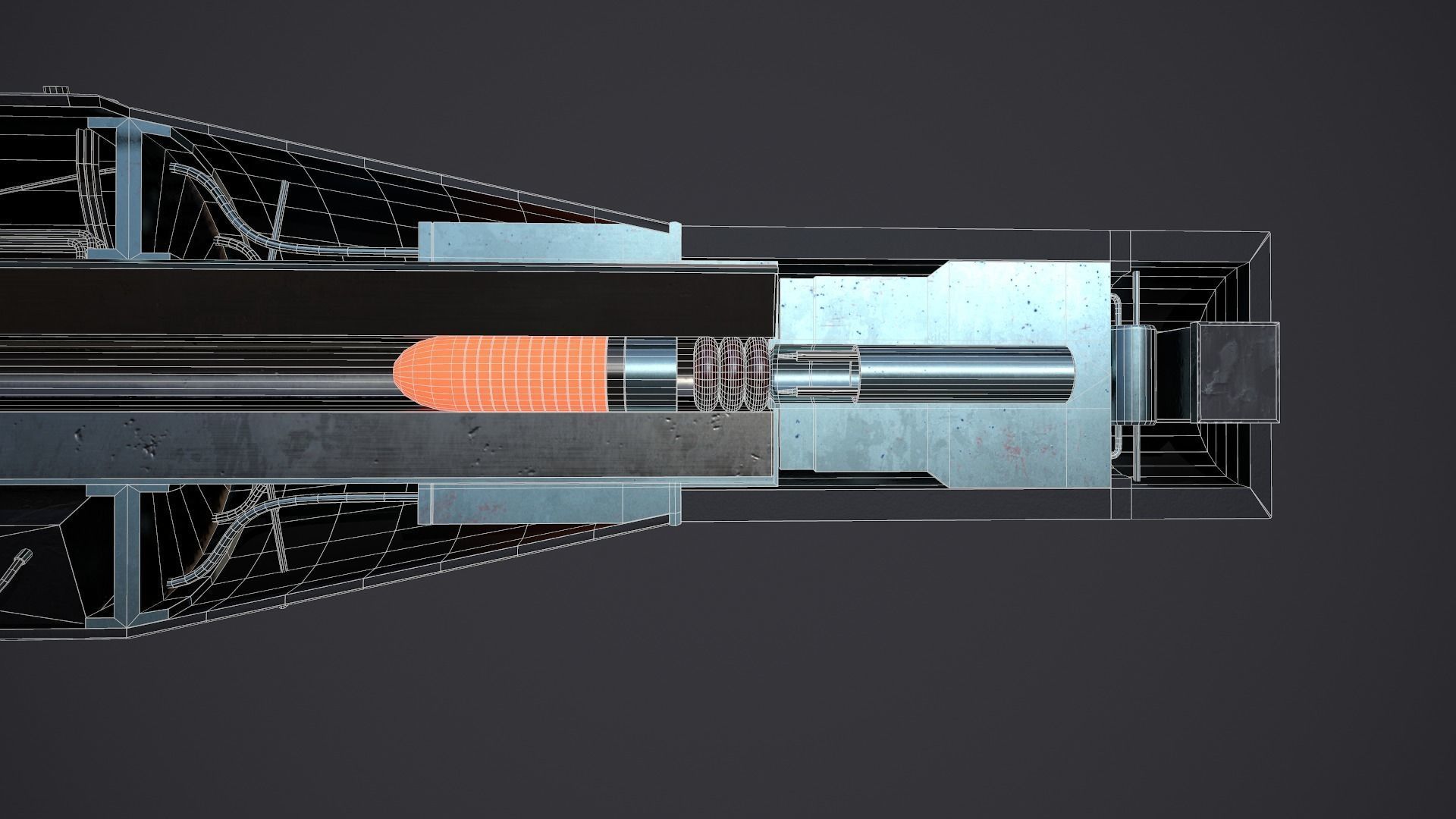 Little Boy Atomic bomb Cross Section Low-poly 3D model_10