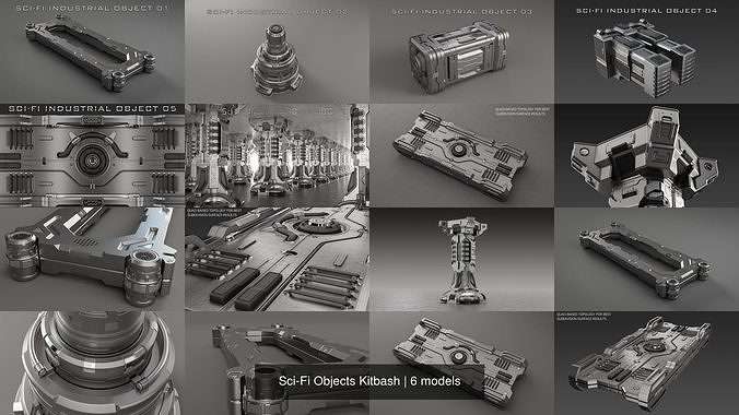 Sci-Fi Objects Kitbash 3D Model Collection