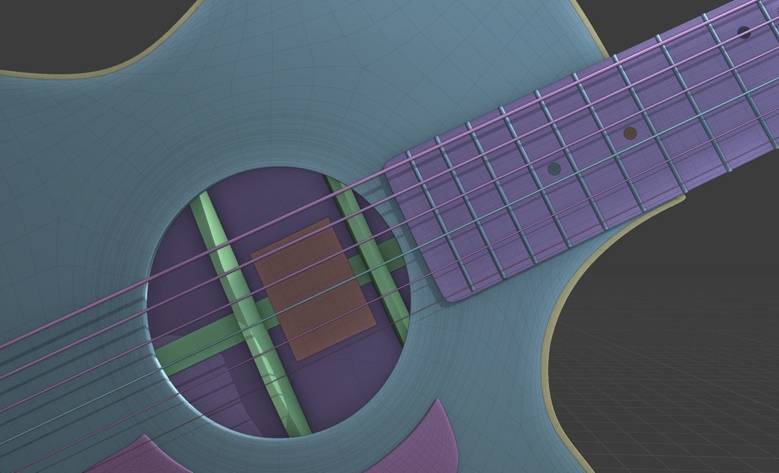 Taylor Guitar 313ce Low-poly 3D model_22