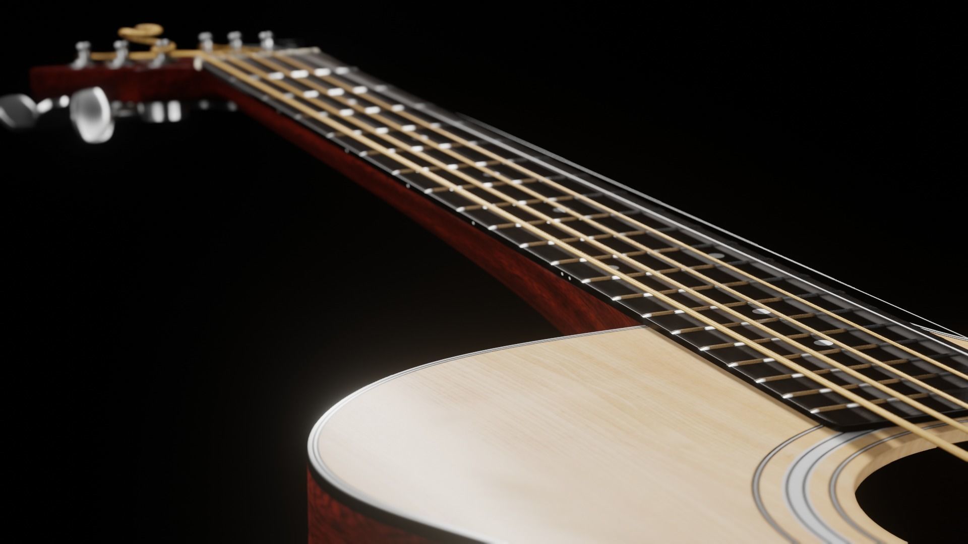 Taylor Guitar 313ce Low-poly 3D model_9