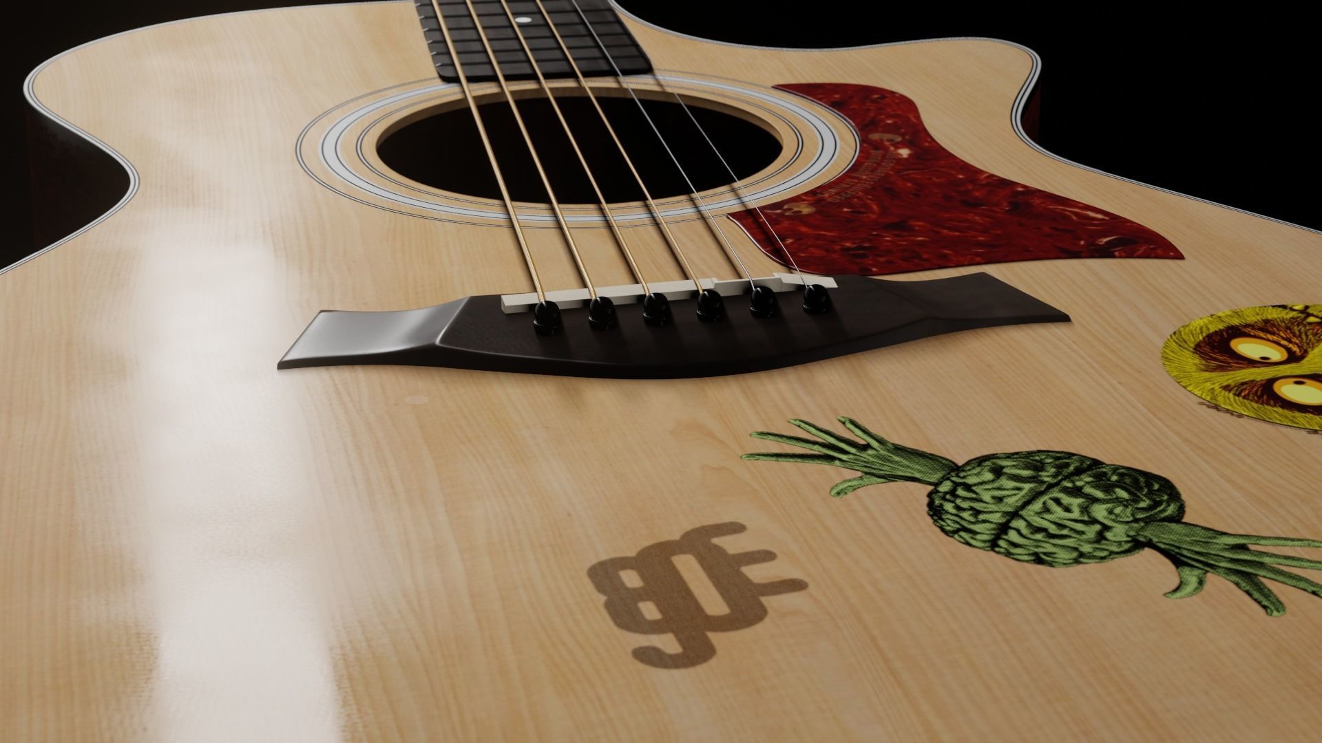 Taylor Guitar 313ce Low-poly 3D model_5