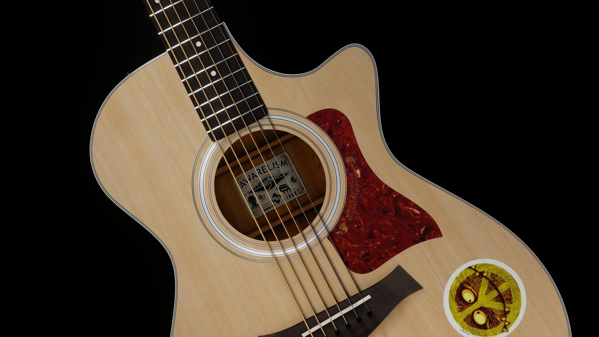 Taylor Guitar 313ce Low-poly 3D model_13