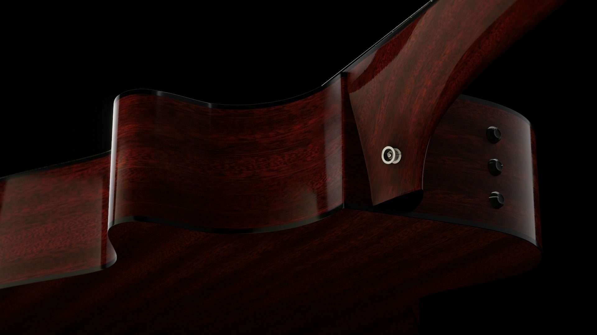 Taylor Guitar 313ce Low-poly 3D model_6