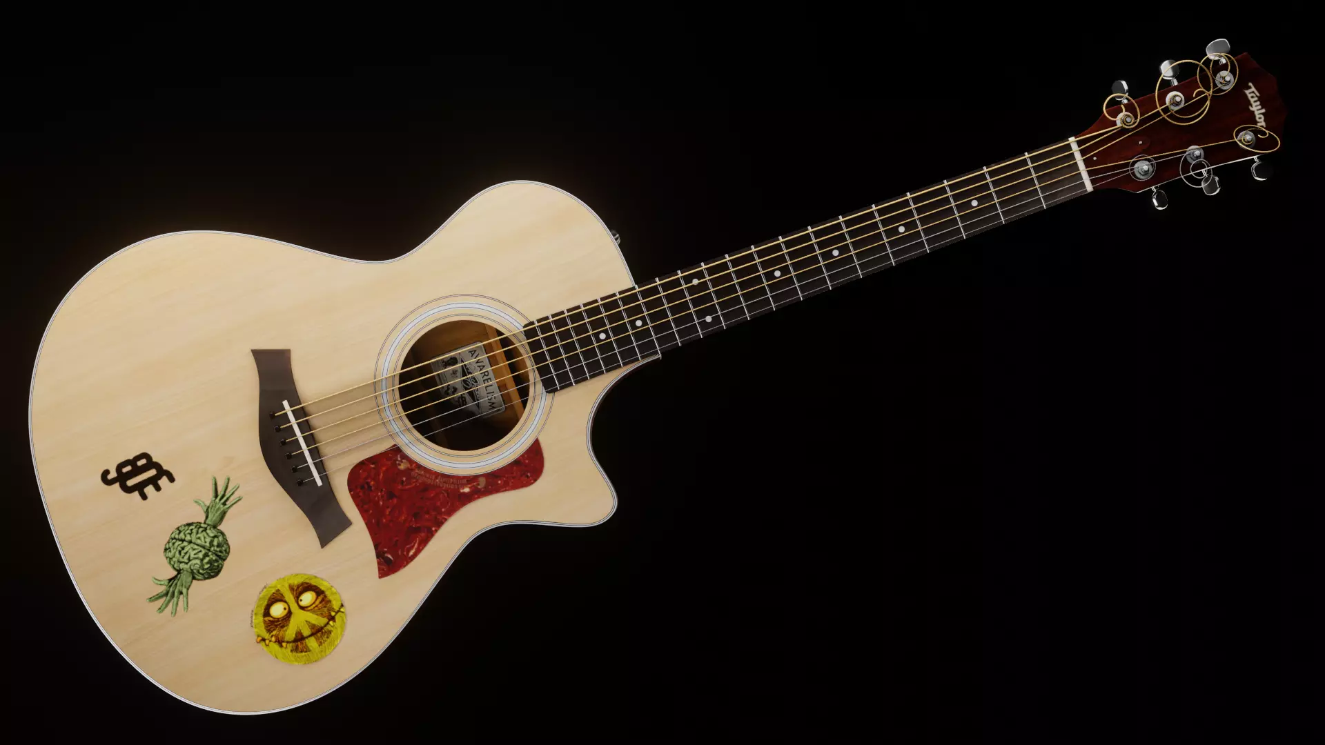 Taylor Guitar 313ce Low-poly 3D model_0
