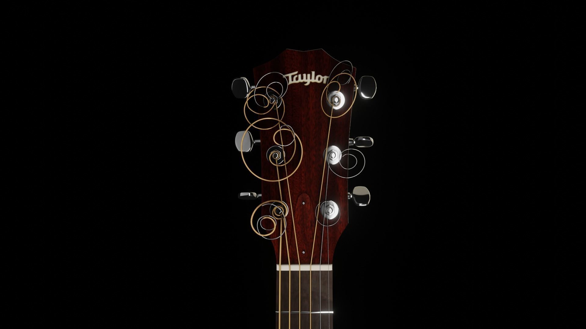 Taylor Guitar 313ce Low-poly 3D model_16