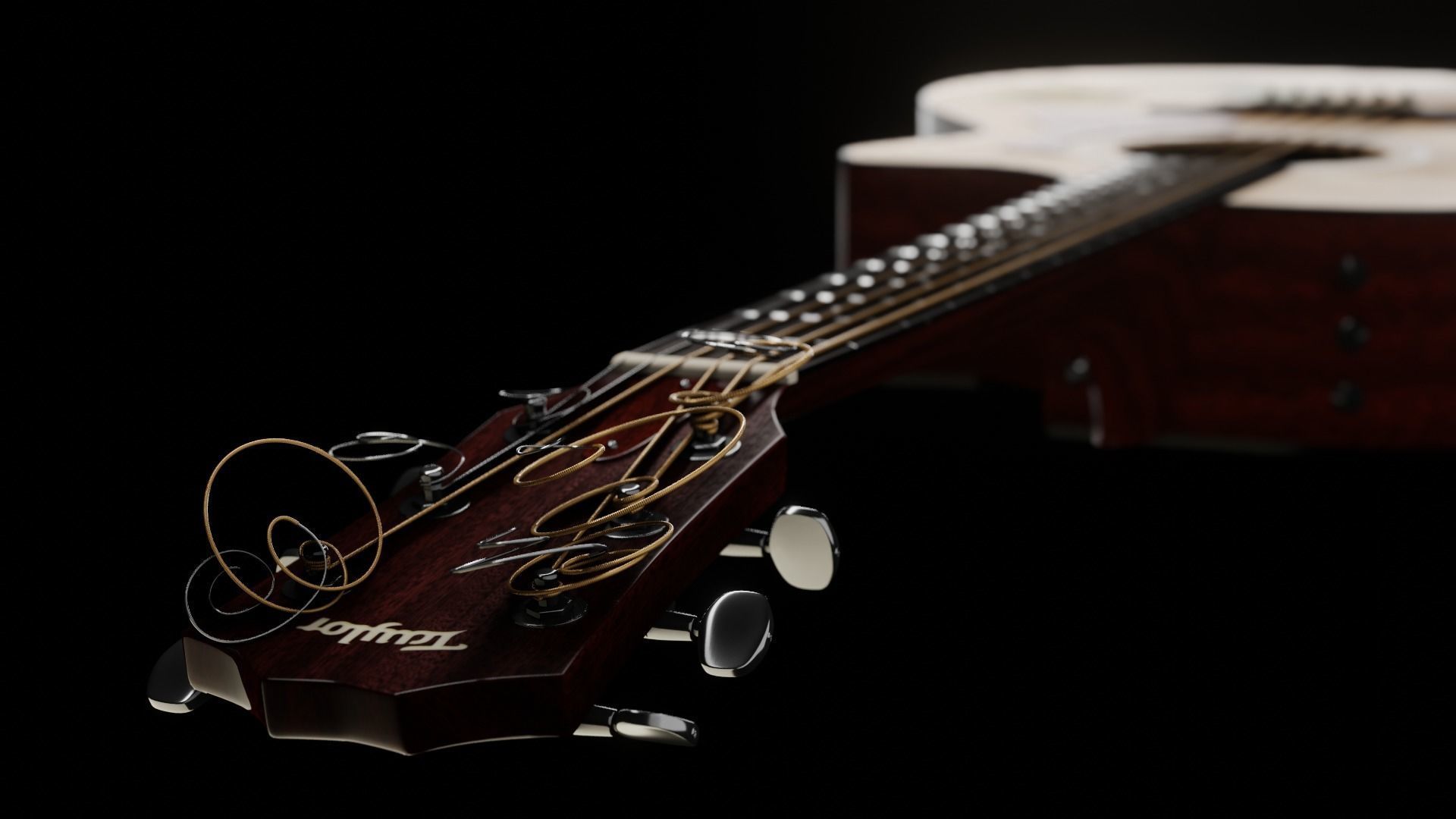 Taylor Guitar 313ce Low-poly 3D model_3