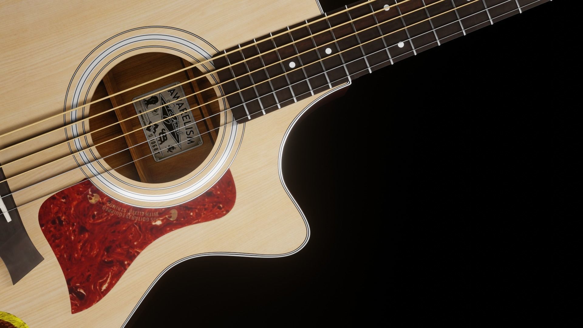 Taylor Guitar 313ce Low-poly 3D model_7