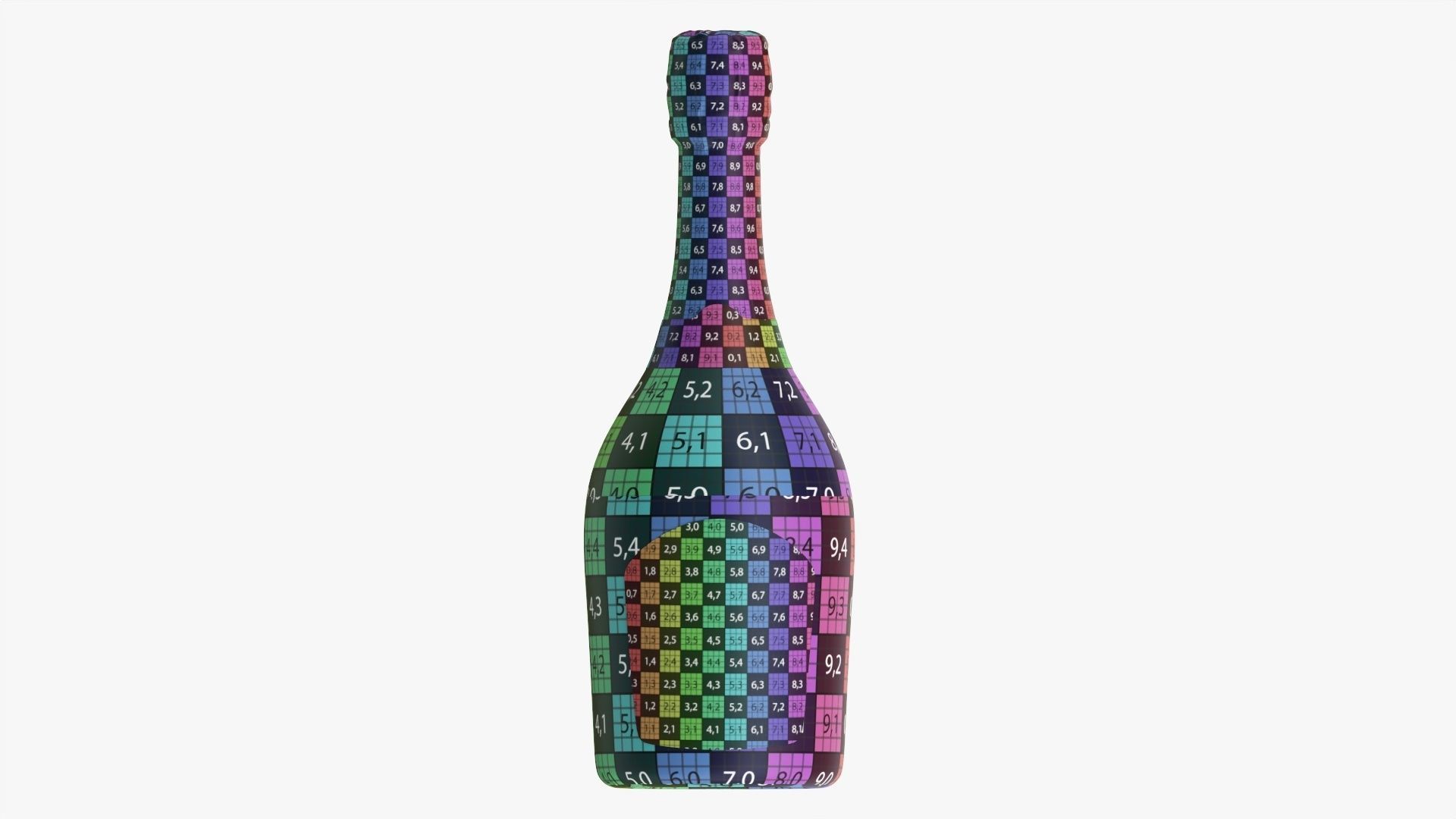 Champagne bottle mockup 01 3D model_11