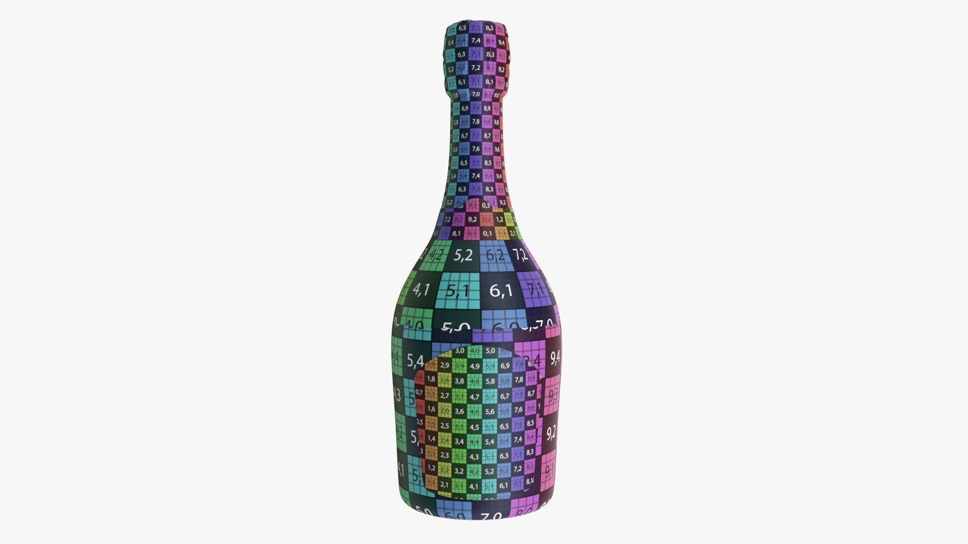 Champagne bottle mockup 01 3D model_7