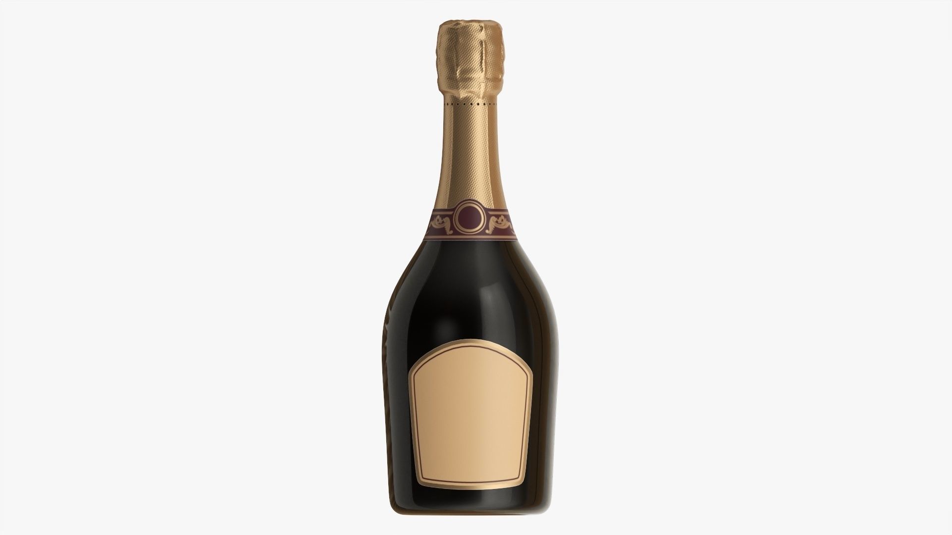 Champagne bottle mockup 01 3D model_2