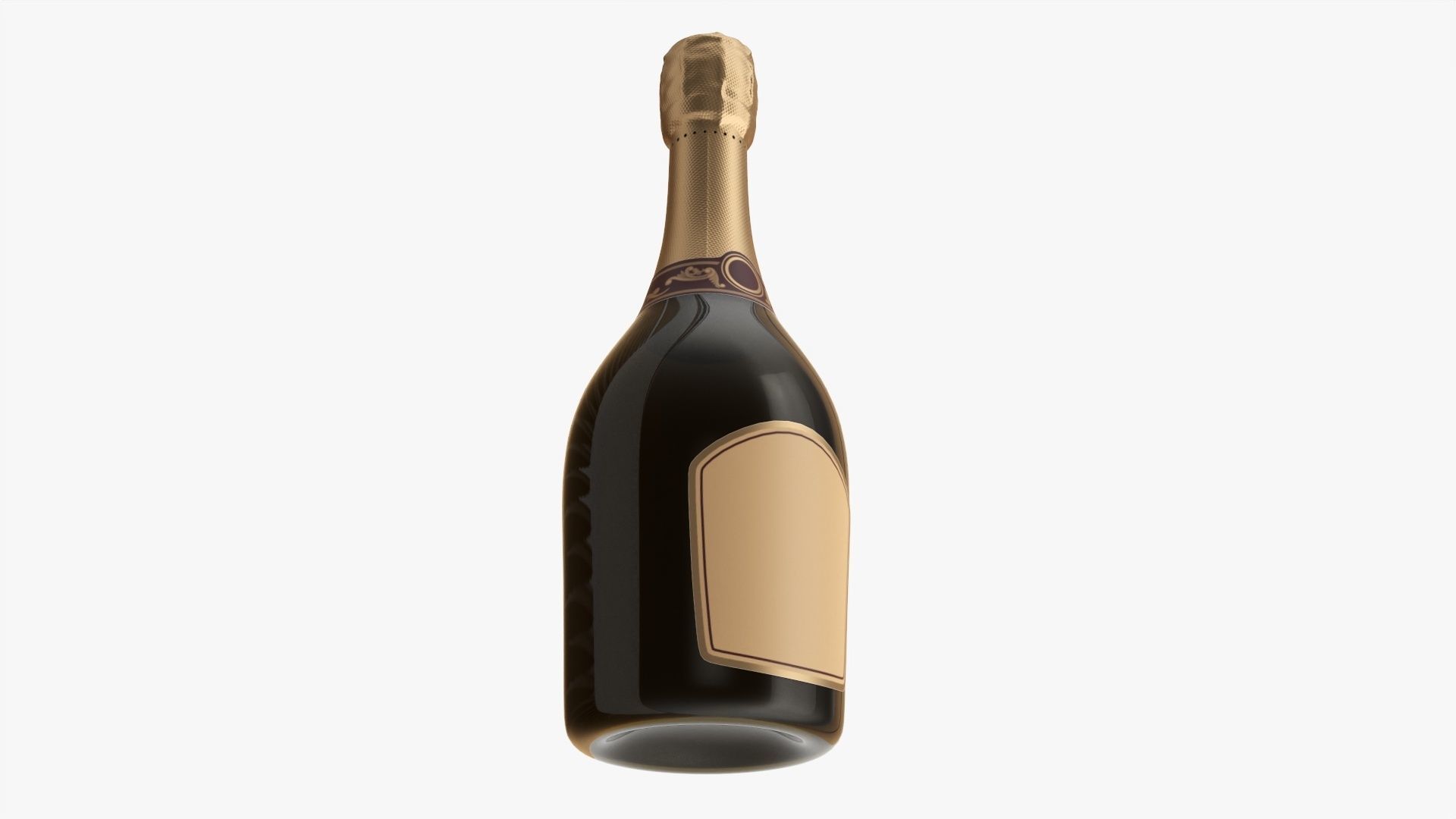 Champagne bottle mockup 01 3D model_1