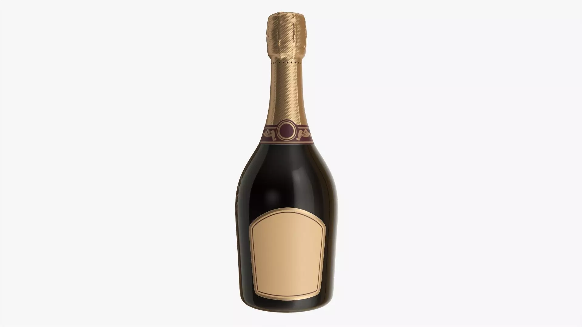 Champagne bottle mockup 01 3D model_0