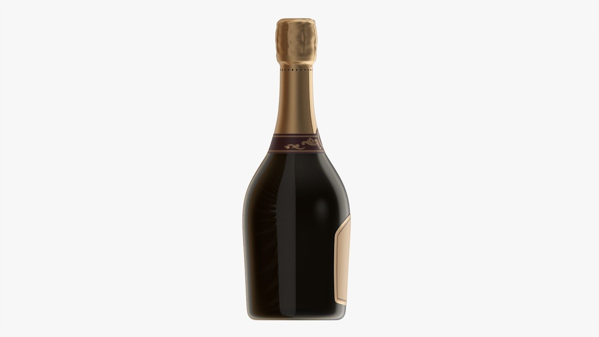 Champagne bottle mockup 01 3D model_3