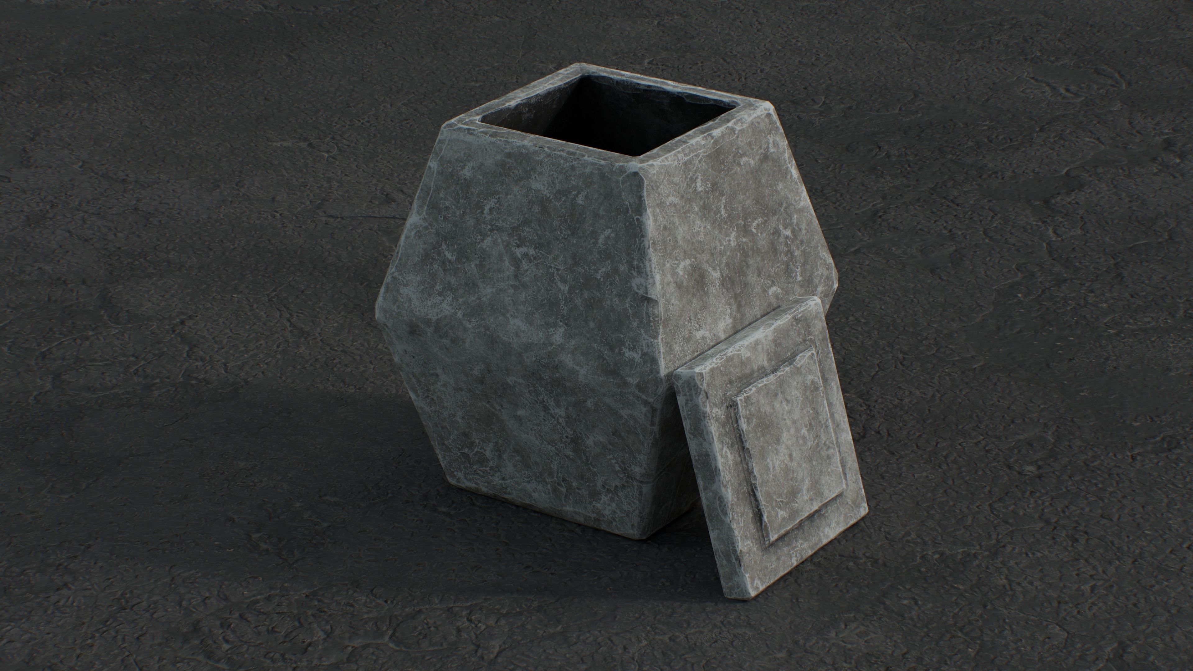 Dwarf Stone Box Low-poly 3D model_3