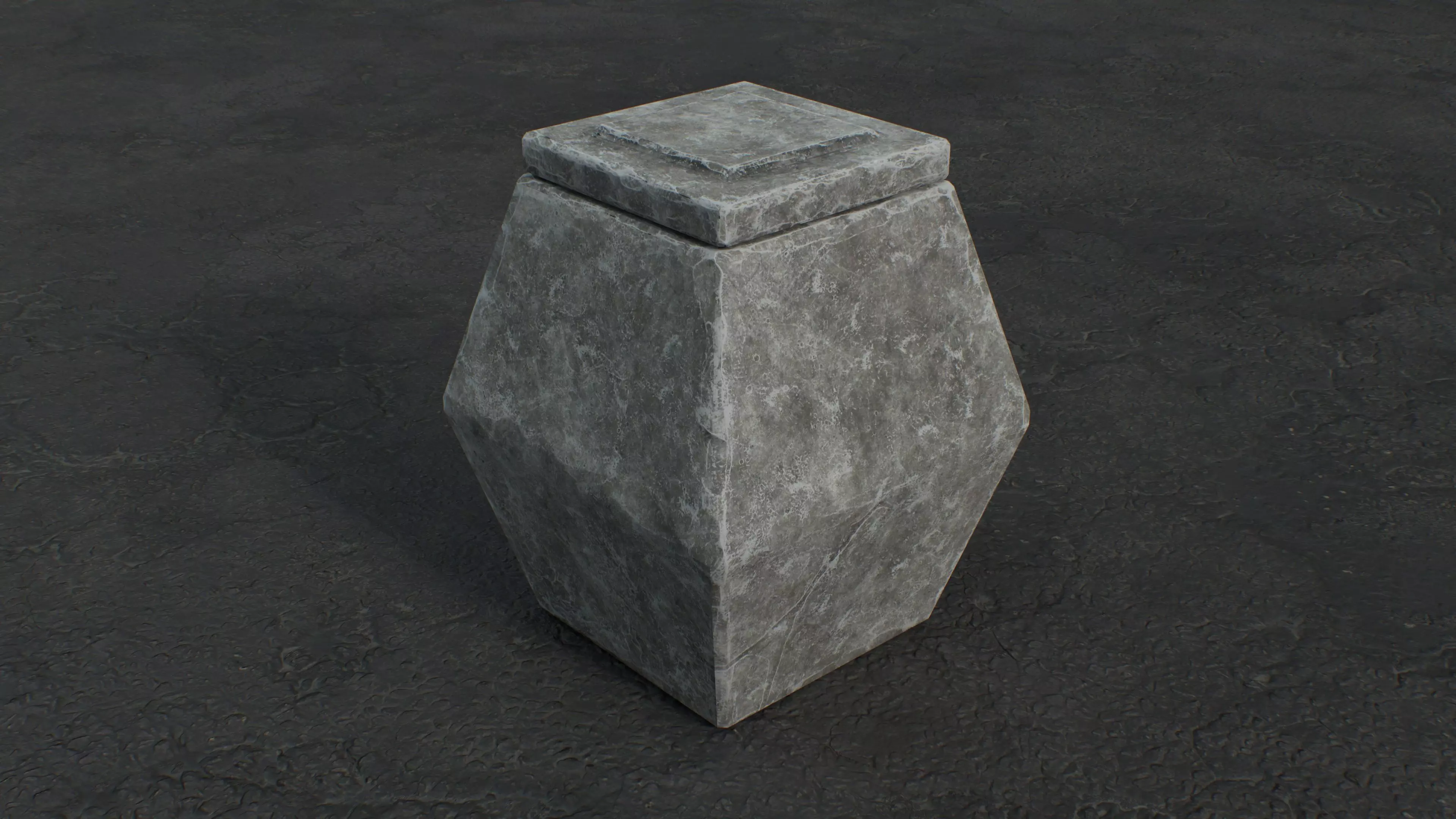 Dwarf Stone Box Low-poly 3D model_0