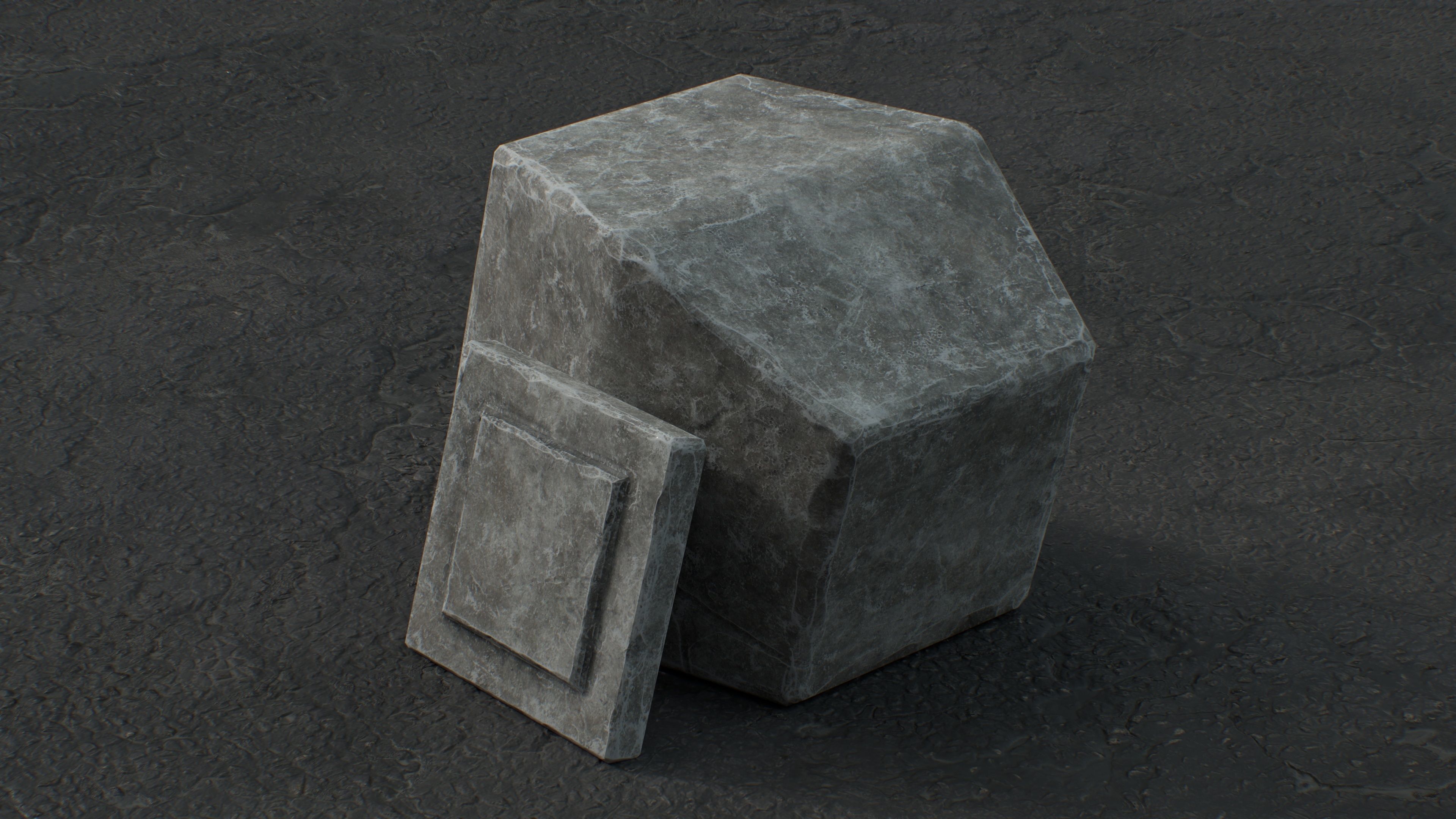 Dwarf Stone Box Low-poly 3D model_8