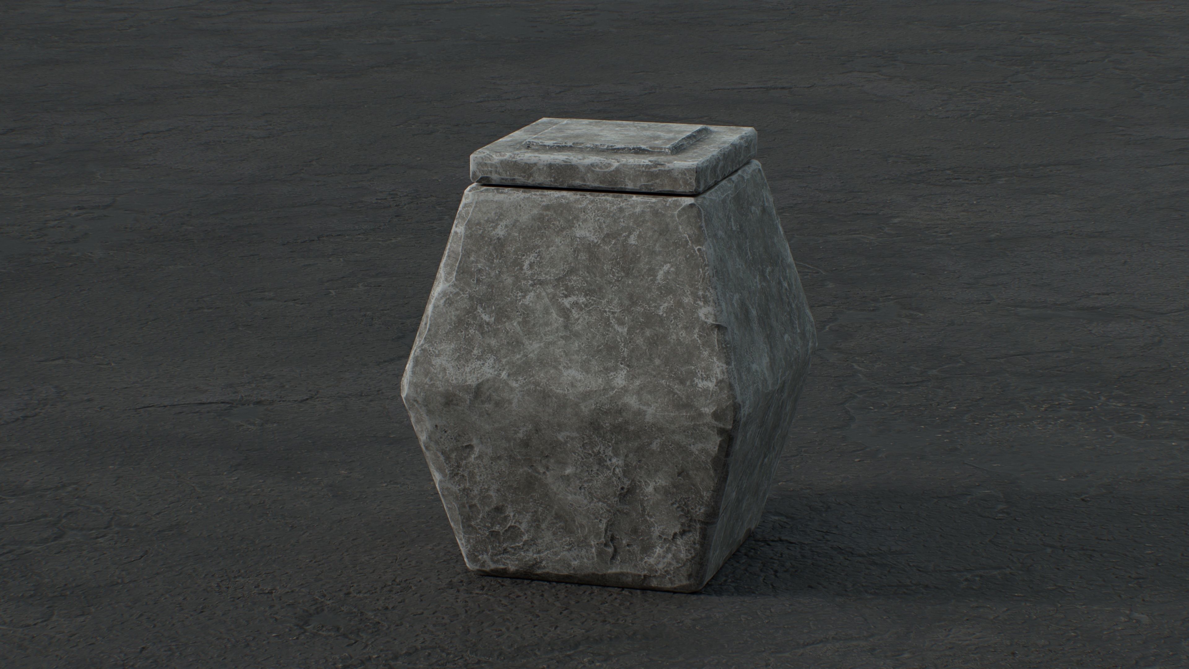Dwarf Stone Box Low-poly 3D model_4