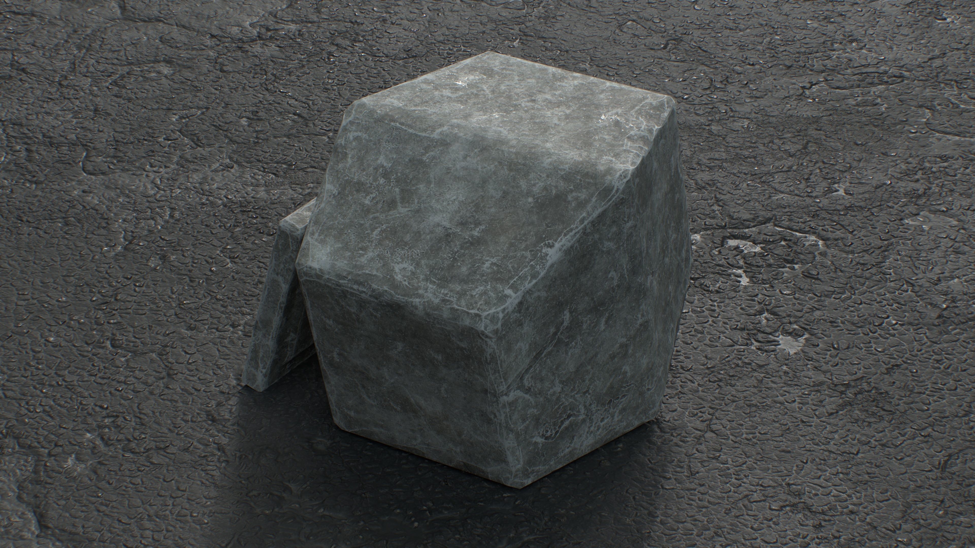 Dwarf Stone Box Low-poly 3D model_7
