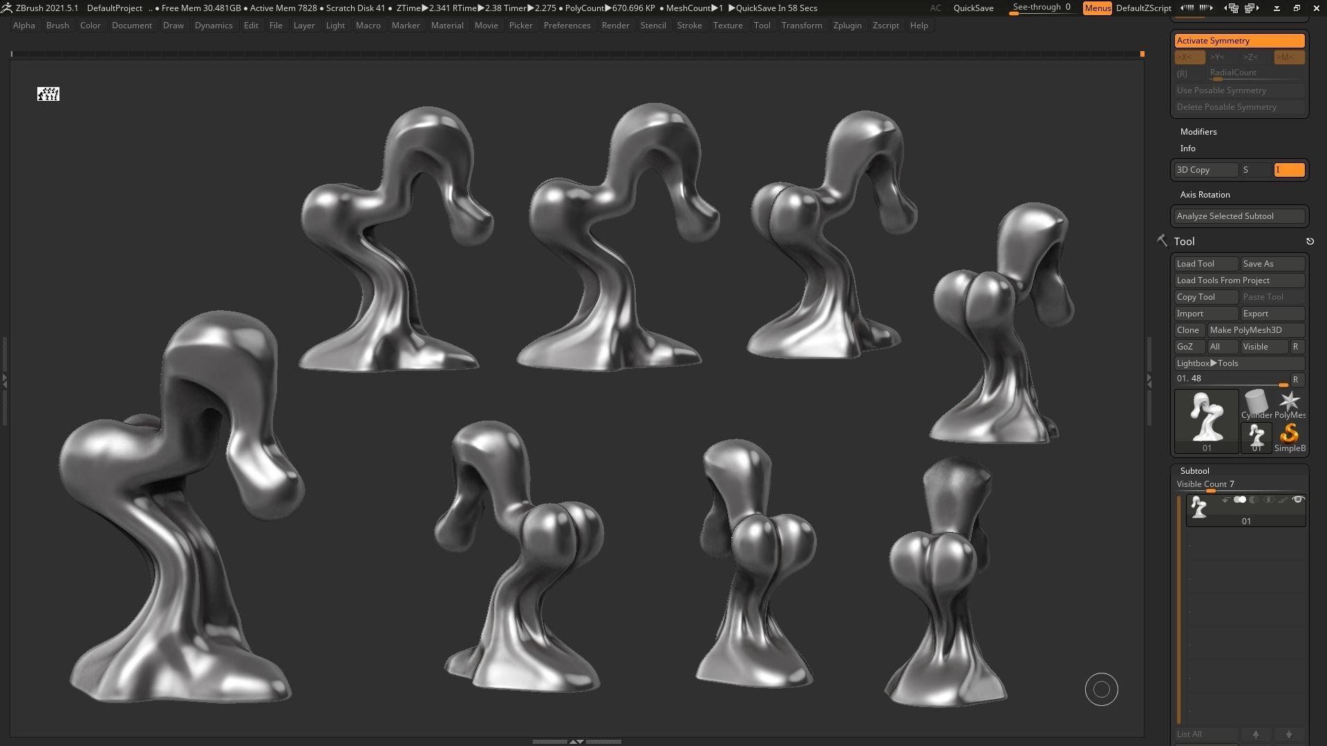 Modern Abstract Decorative sculpture 3d print model 56 3D print model_4