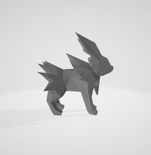 Jolteon Low Poly Pokemon 3D print model_1