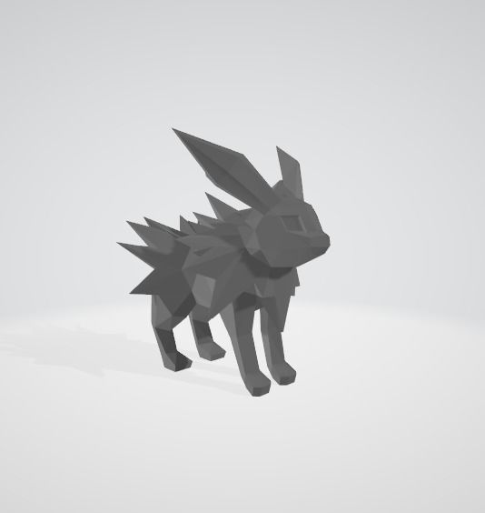 Jolteon Low Poly Pokemon 3D print model_4