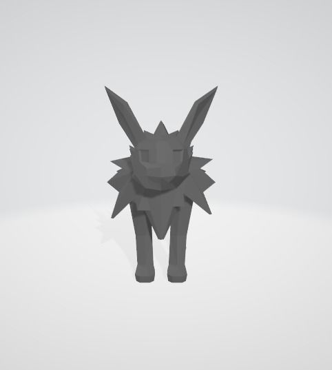 Jolteon Low Poly Pokemon 3D print model_2