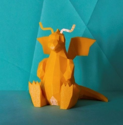 Dragonite Low Poly Pokemon 3D print model