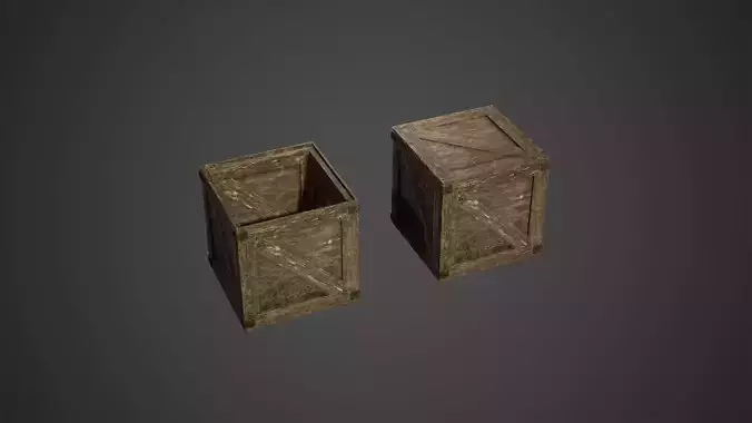 Old Wooden Crates Low Poly Game Ready