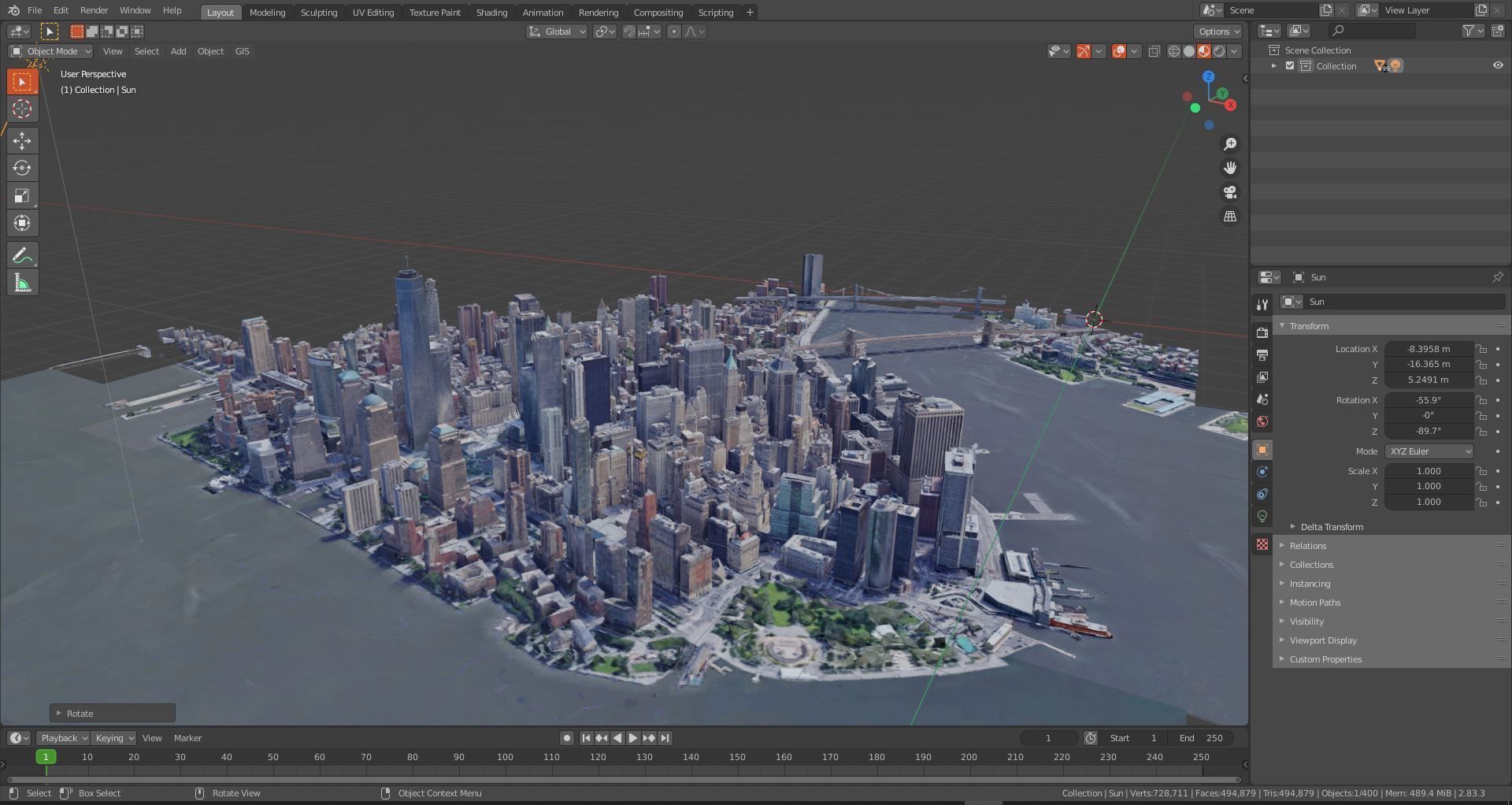 Brooklyn bridge And Manhattan USA With texture Low-poly 3D model_1