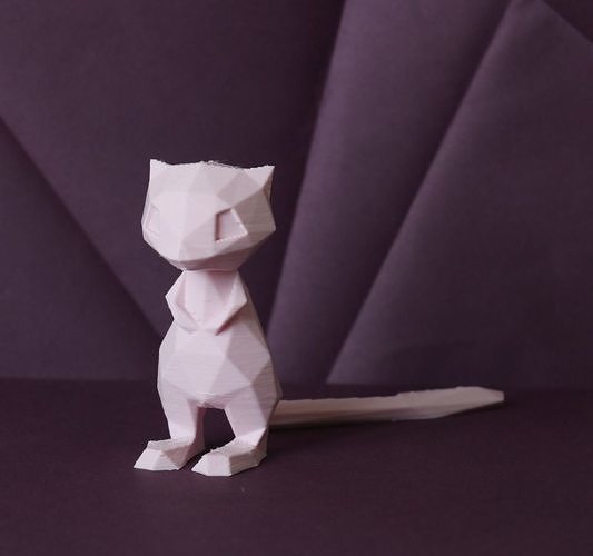 Mew Low Poly Pokemon 3D print model