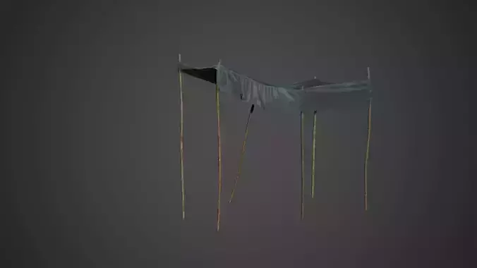 Medieval Old Wood Bazaar Shop Low Poly Game Ready