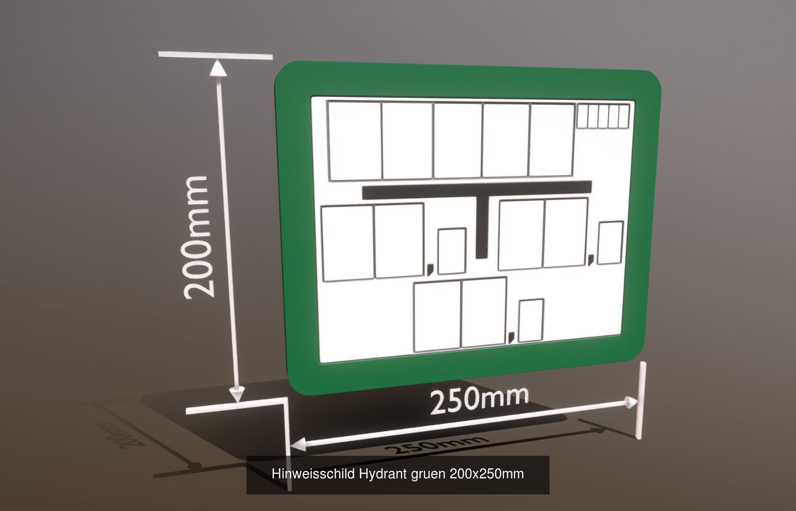 Hinweisschilder Hydranten 200x250mm 3D Model Collection_5