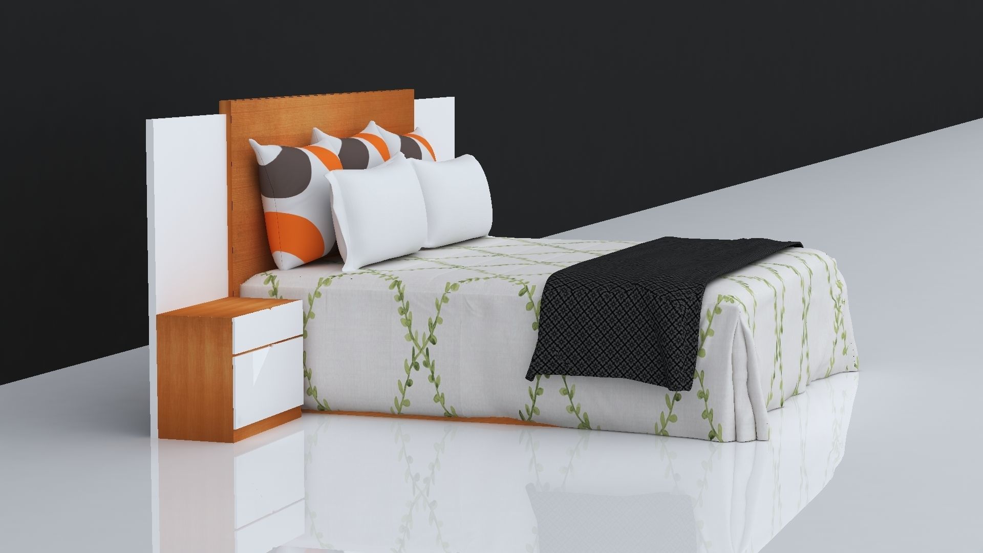 BED 17 Low-poly 3D model_4